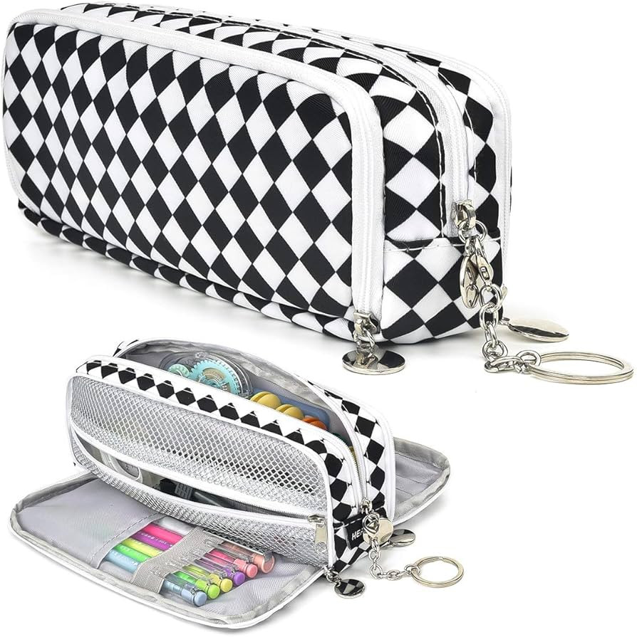 HERRIAT Large Pencil Pouch with Keychain, Durable Canvas Big Capacity Pencil Case Bag for Teen Bo... | Amazon (CA)