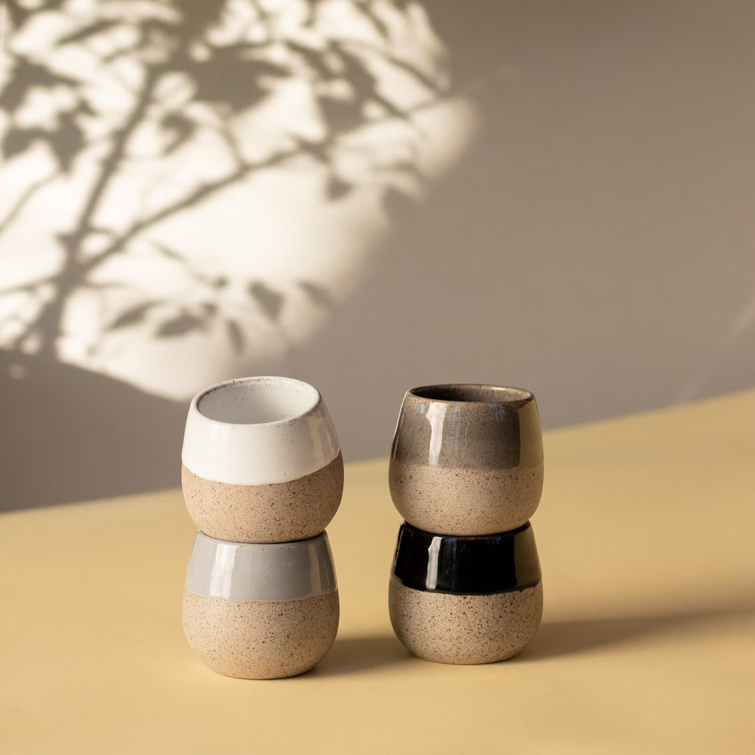 4 Espresso Cups in Different Colors Set of Four Handmade Ceramic Coffee Cups Coffee Lover Gift - ... | Etsy (US)