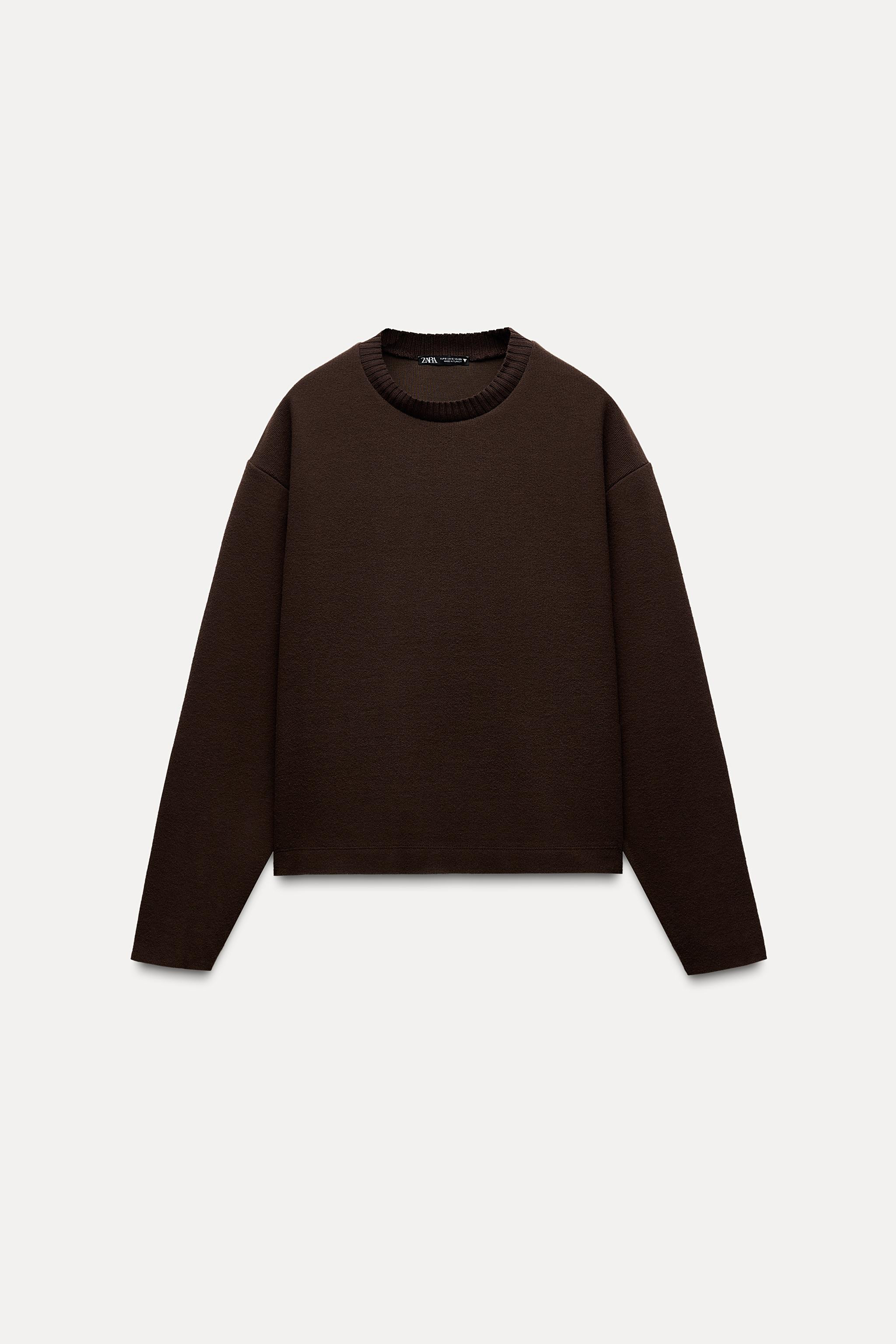 Sweater with ribbed round neck. Seamless long sleeves. | Zara US