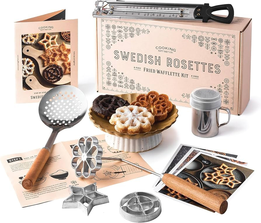 Swedish Rosettes Cooking Gift Set | Bunuelos Mold Baking Gifts for Mothers Day Rosettes Iron Set ... | Amazon (US)