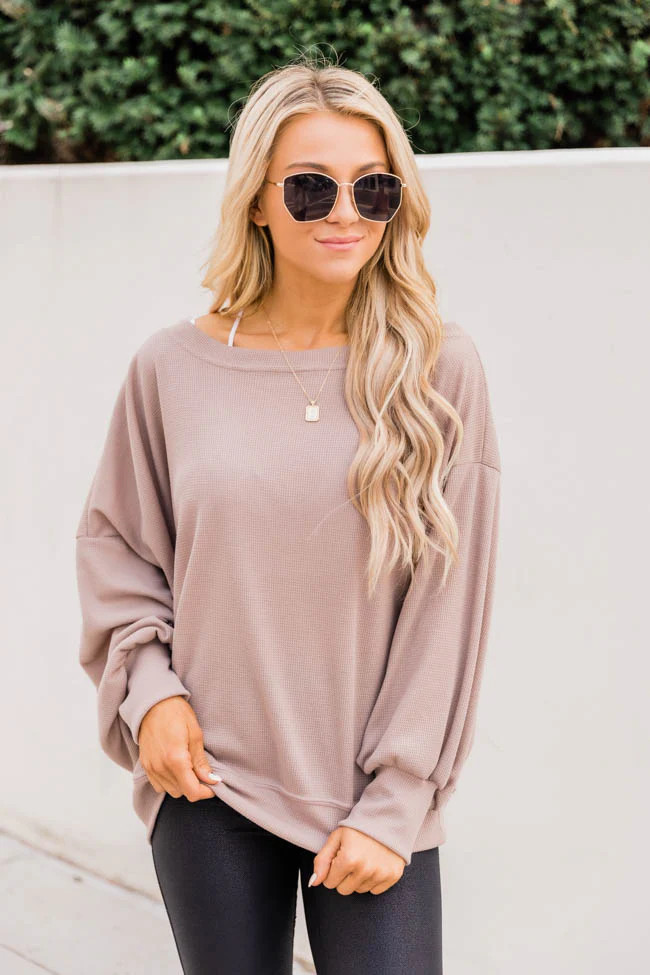 Keep Your Promise Taupe Blouse | The Pink Lily Boutique