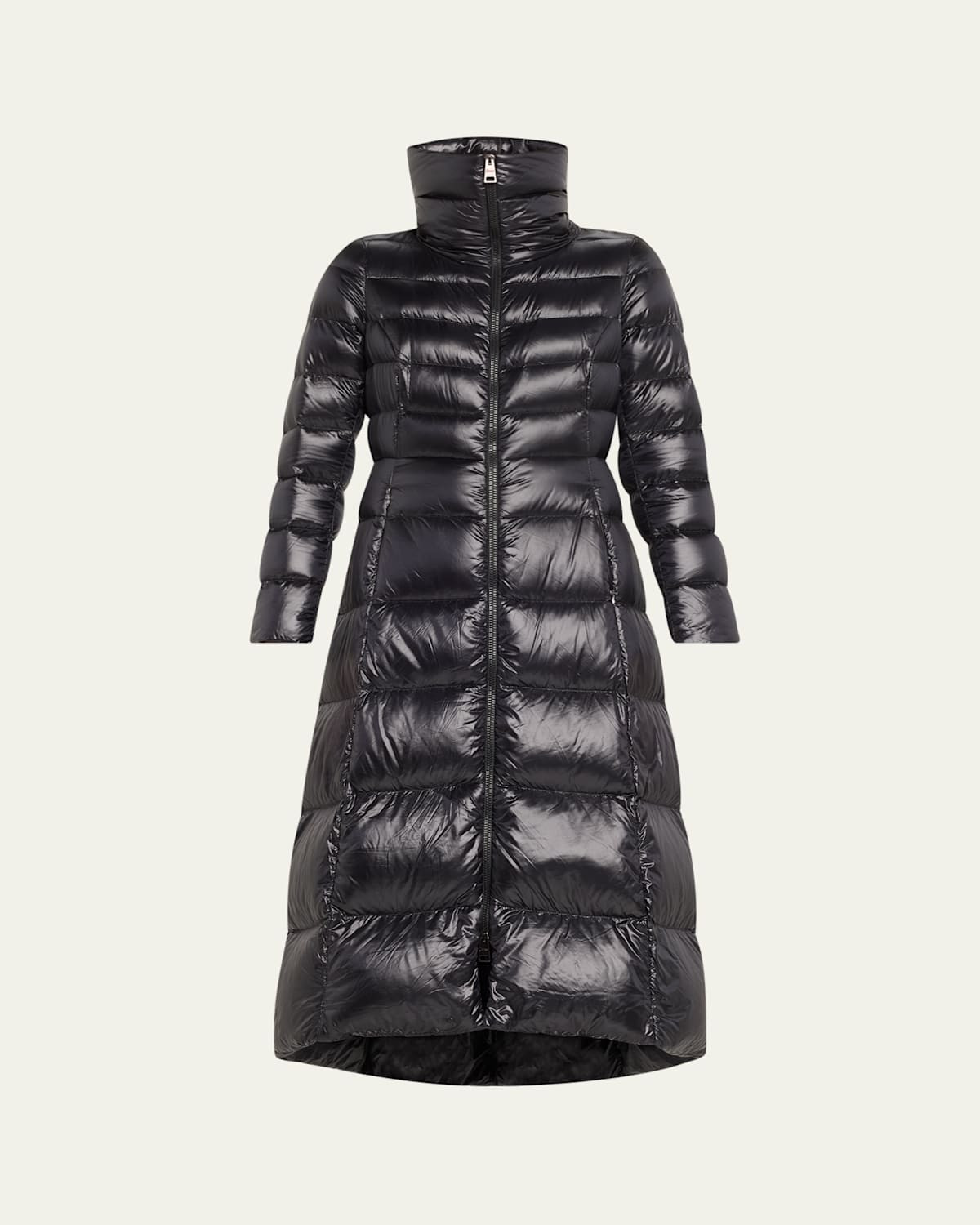 Water-Resistant Shiny Nylon Ultralight Belted Long Puffer Coat | Bergdorf Goodman