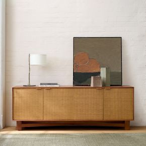 Herman Basket Woven Veneer Media Console (72") | West Elm (US)