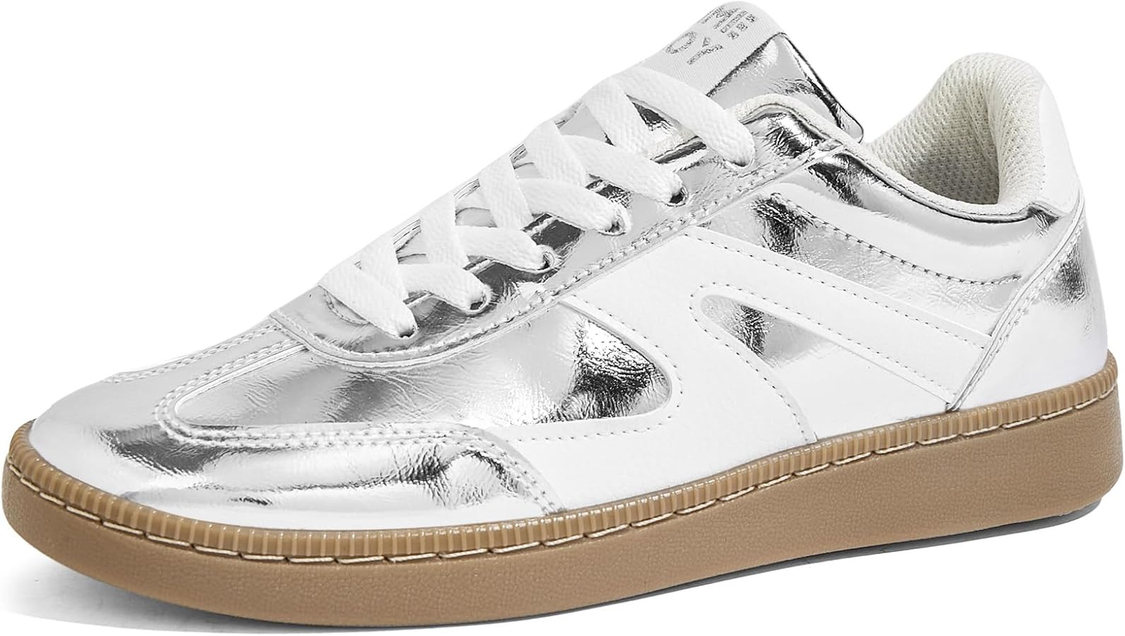 Women's Retro Sneakers Vintage Leather & Suede Patchwork Casual Shoes with Recyclable Material In... | Amazon (US)