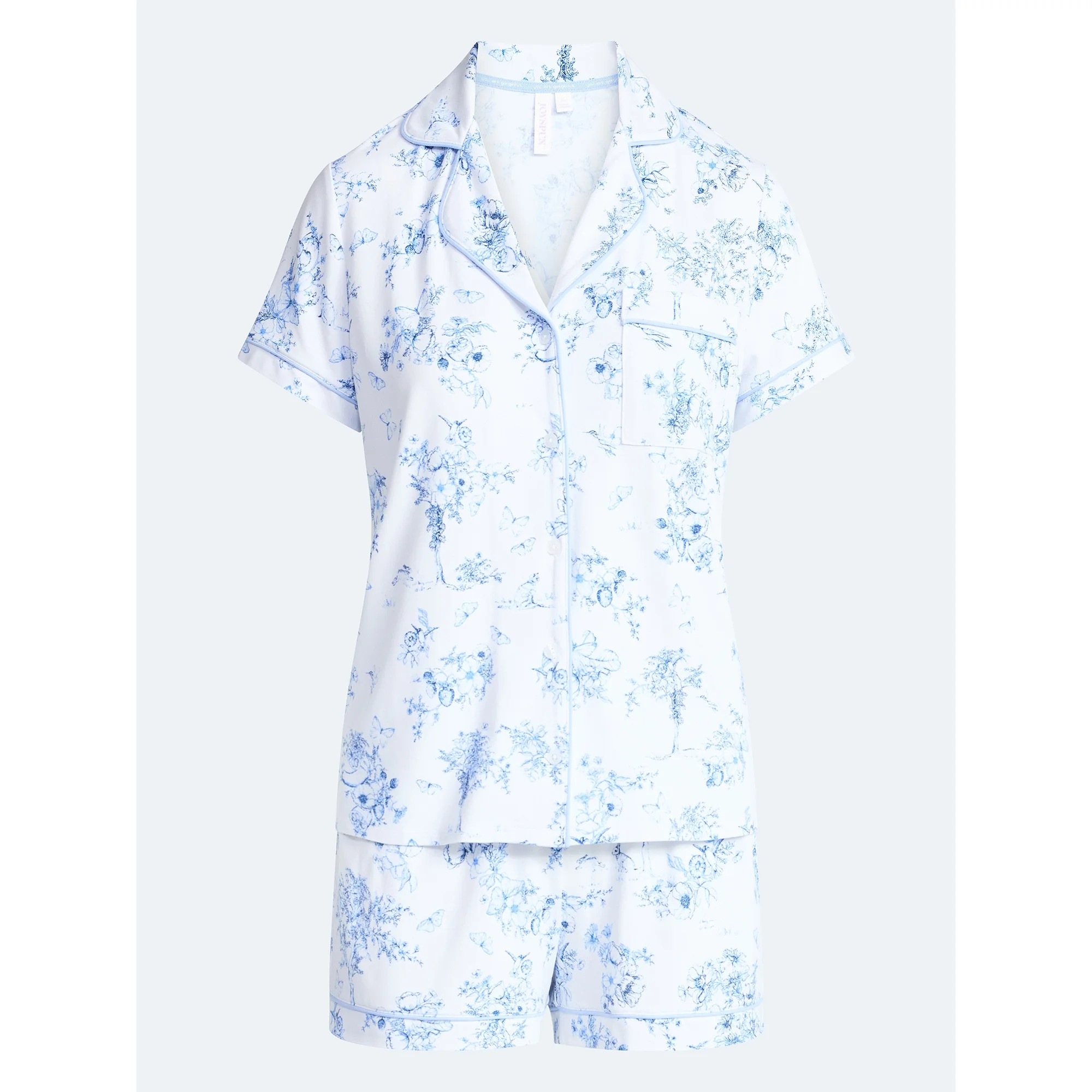 Joyspun Women's Dreamy Soft Collection Notch Collar Top and Shorts Pajama Set, 2-Piece, Sizes XS-... | Walmart (US)