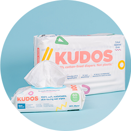 Diaper Box & Wipes Bundle | 100% Cotton Liner, TCF Diapers Size 1-6 | Kudos | Kudos Inc