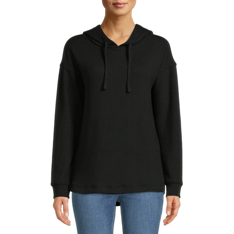 Time and Tru Women's Ribbed Tunic Hoodie | Walmart (US)