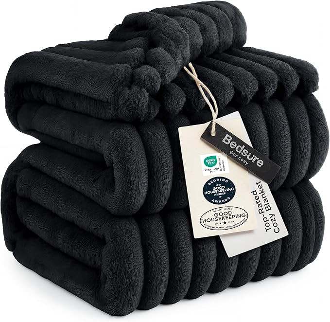 Bedsure GentleSoft Black California King Size Blanket for Bed - Cozy Soft Blankets for Women, Cut... | Amazon (US)