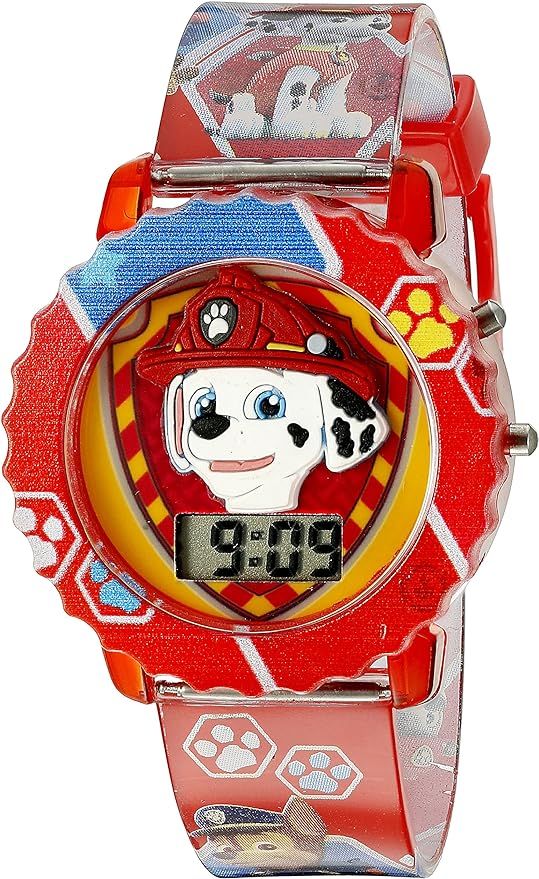 Paw Patrol Kids' Digital Watch with Red Case, Comfortable Red Strap, Easy to Buckle - Official 3D... | Amazon (US)