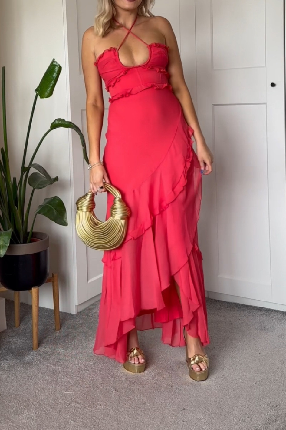 asymmetric jersey dress La Femme - 15893 Short Crystal Embellished Asymmetric Jersey Dress 4 / Plum main image 1