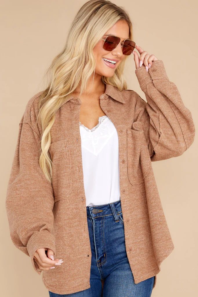 S'more Than A Feeling Light Mocha Shacket | Red Dress 