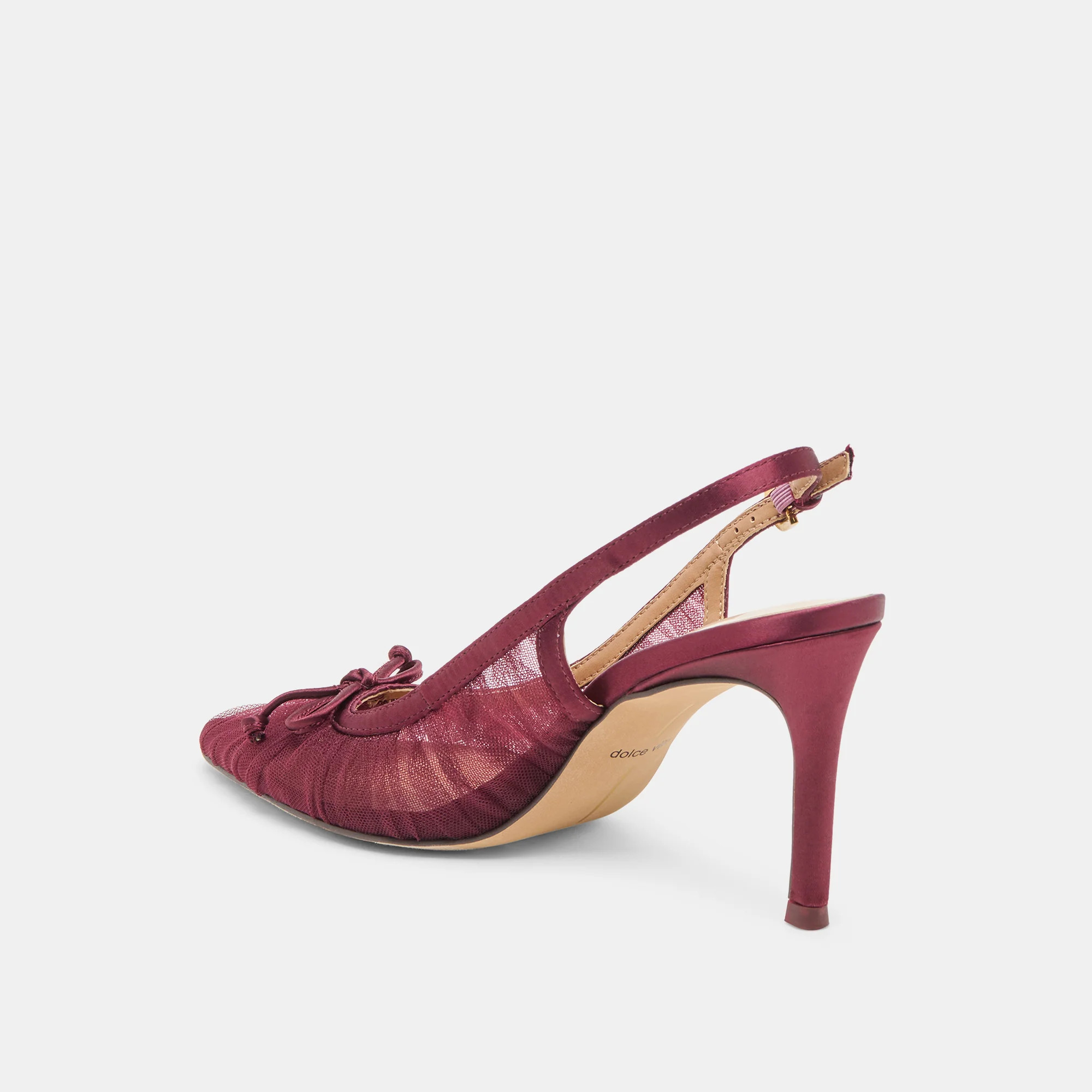 Yela Heels Cranberry Tulle | DolceVita.com
