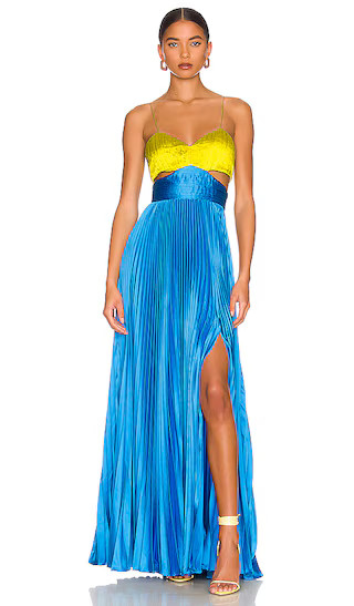 Elodie Gown in Citrine Green & Aquarius Blue | Revolve Clothing (Global)