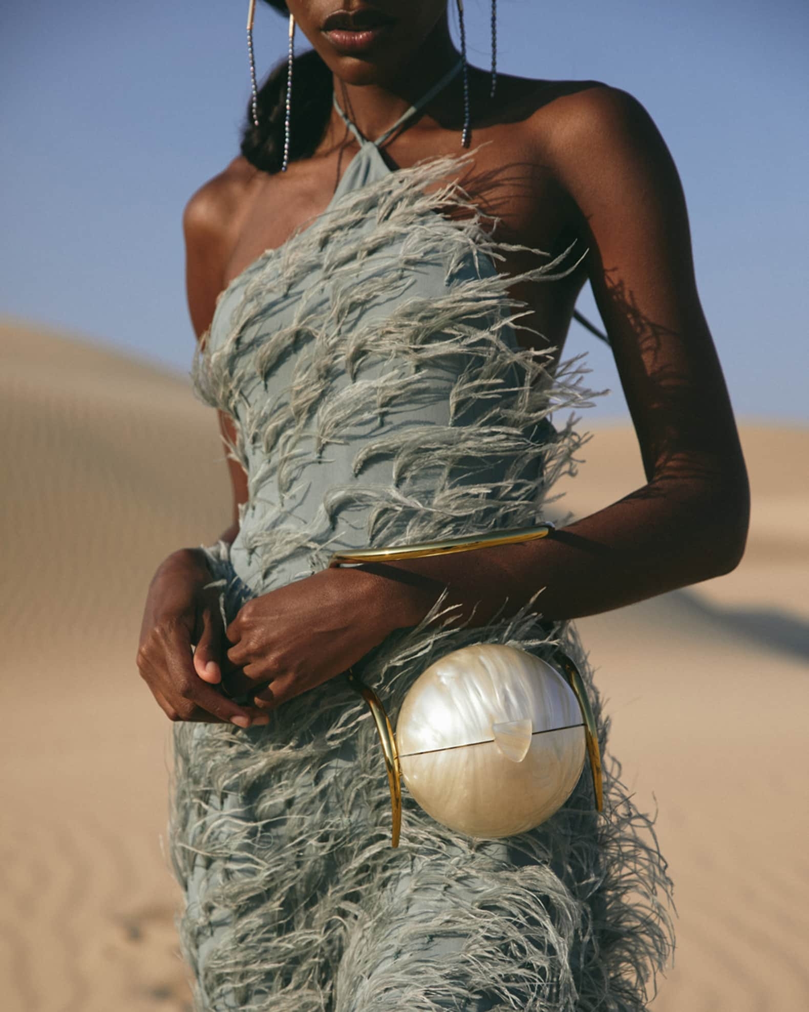 Cult Gaia Pearl Acrylic Metal Top-Handle Bag | Neiman Marcus