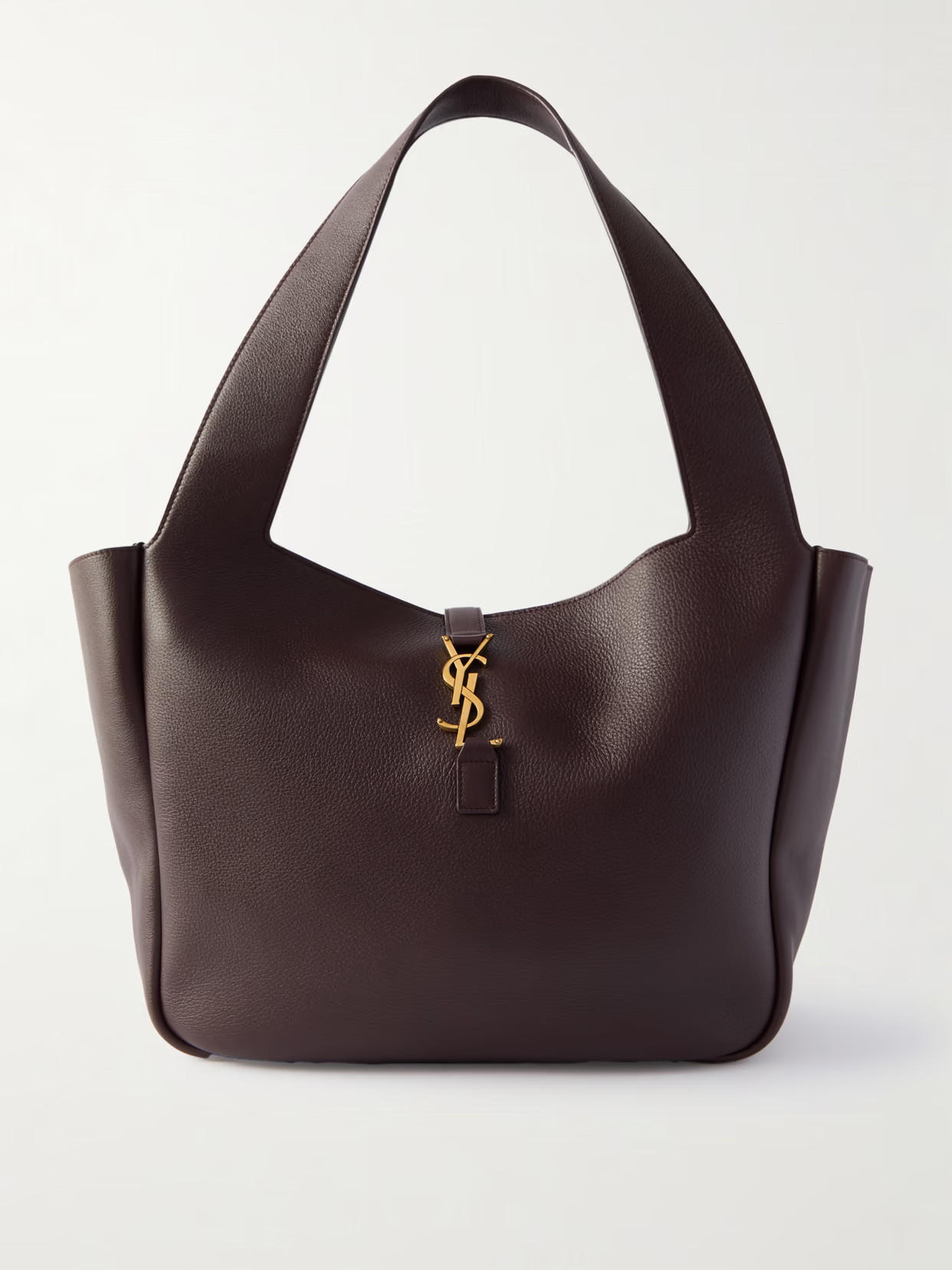 SAINT LAURENT - Le 5 À 7 Bea Leather Tote - Burgundy | NET-A-PORTER (UK & EU)
