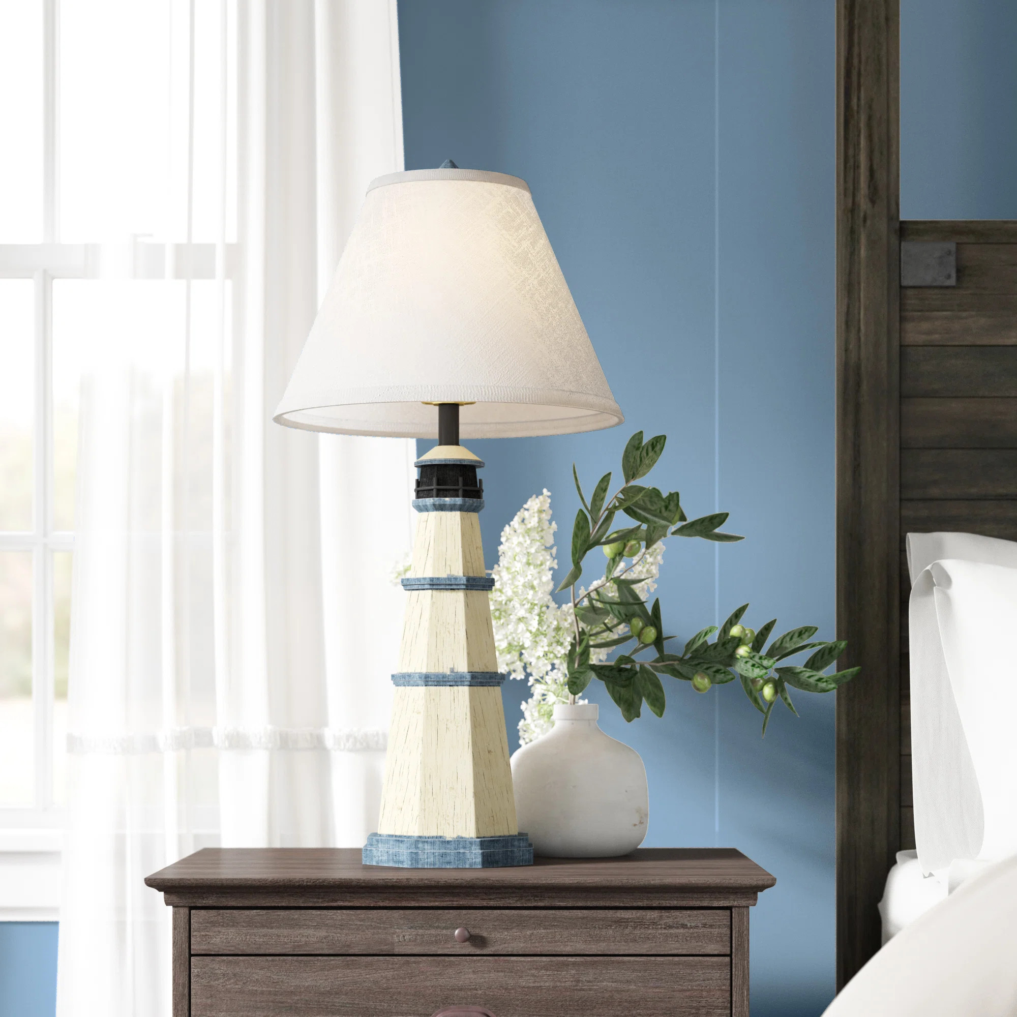 Nantucket Lighthouse Table Lamp - Antique White | Wayfair North America