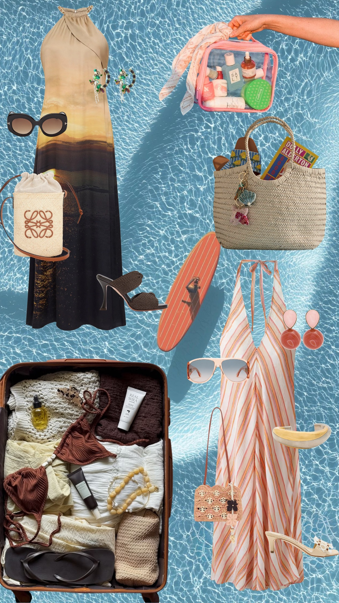 packed for golden hour by the water

summer escape moodboard, resort wear, striped dresses, raffia bags, beach essentials, vacation outfits, poolside glamour, effortless summer styling, european summer energy

#LTKsummer #LTKdresses #LTKstyletip