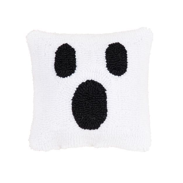 C&F Home 8" x 8" Ghost Face Petite Halloween Hooked Throw Pillow | Target