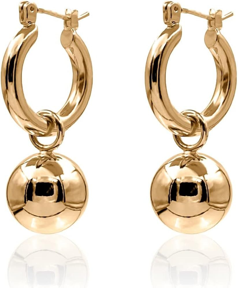 18k Yellow Gold Plated and Silver Tone Hoop Earrings | Amazon (US)