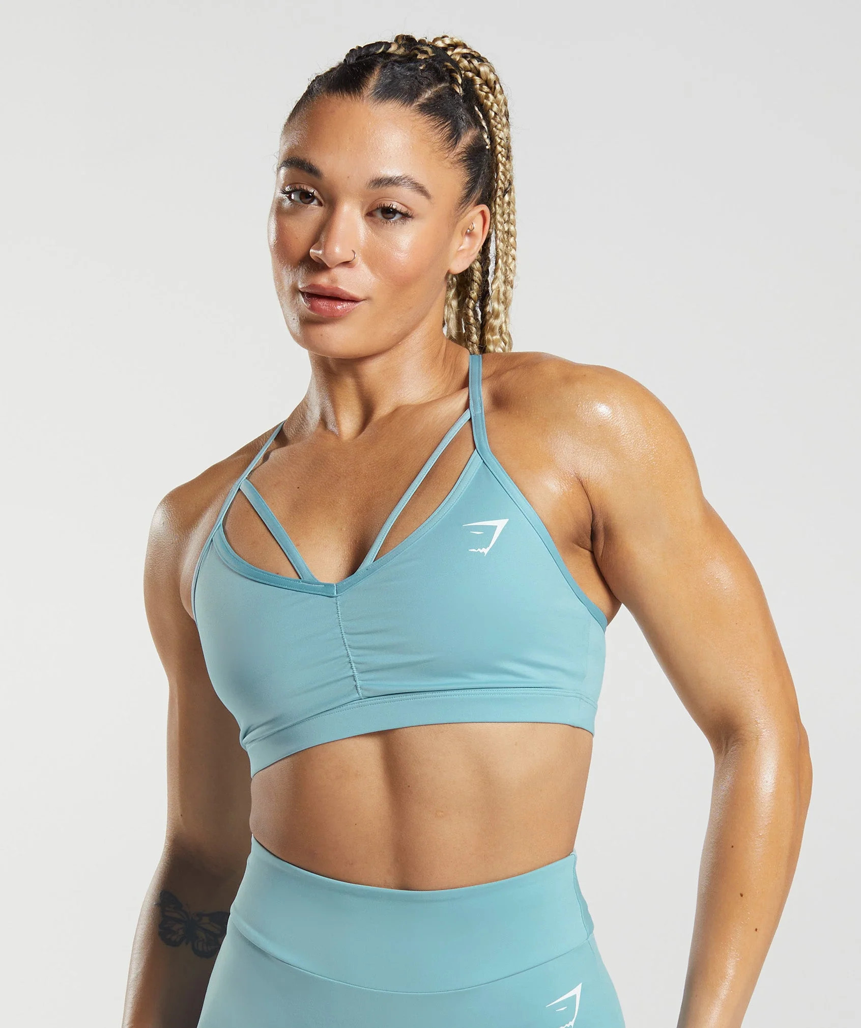 GS Power Sports Bra Iceberg Blue | Gymshark US
