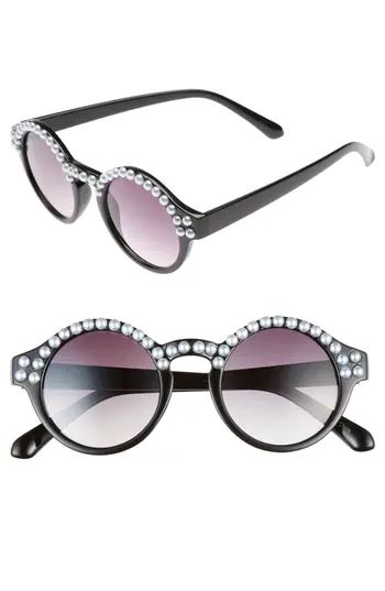 Women's Bp. 45Mm Imitation Pearl Round Sunglasses - | Nordstrom