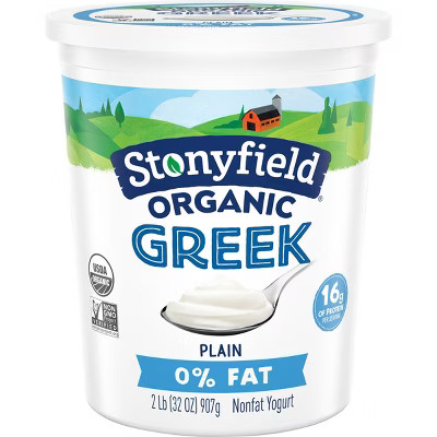 Stonyfield Organic Fat Free Plain Greek Yogurt - 32oz | Target