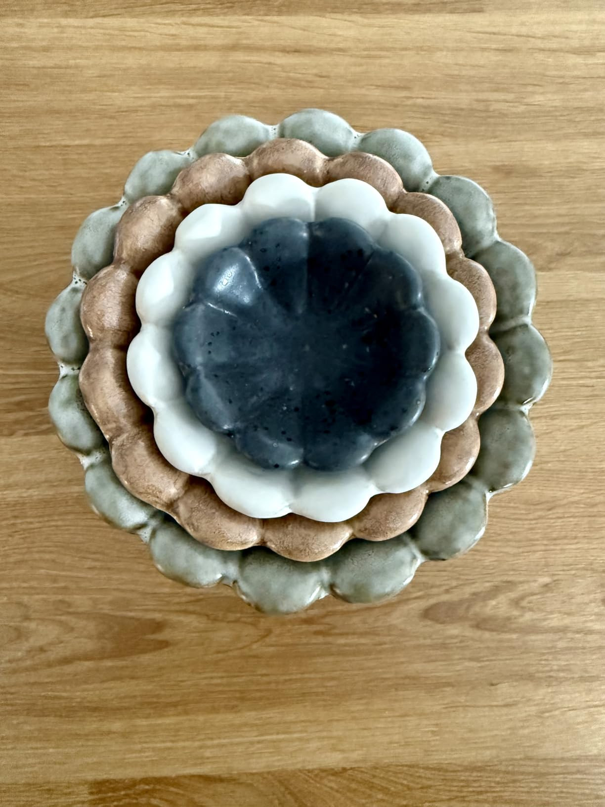 Creative Co-Op Stoneware Flower Bowls, 6" L x 6" W x 3" H, Multicolor | Amazon (US)