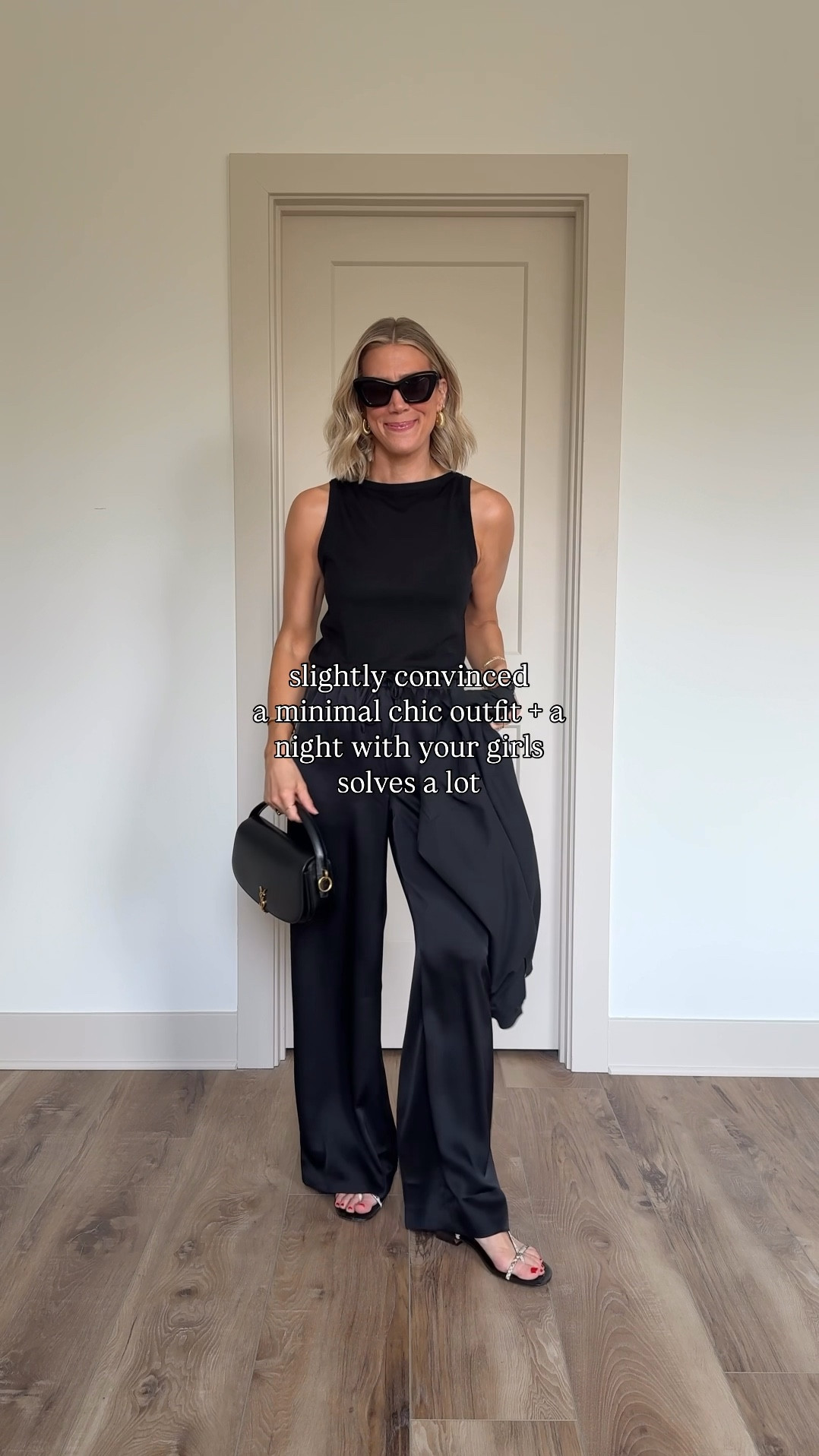 Wearing small satin pants, XS tank, heels tts, small bomber jacket 

#LTKgrwm #LTKootd #LTKOver40