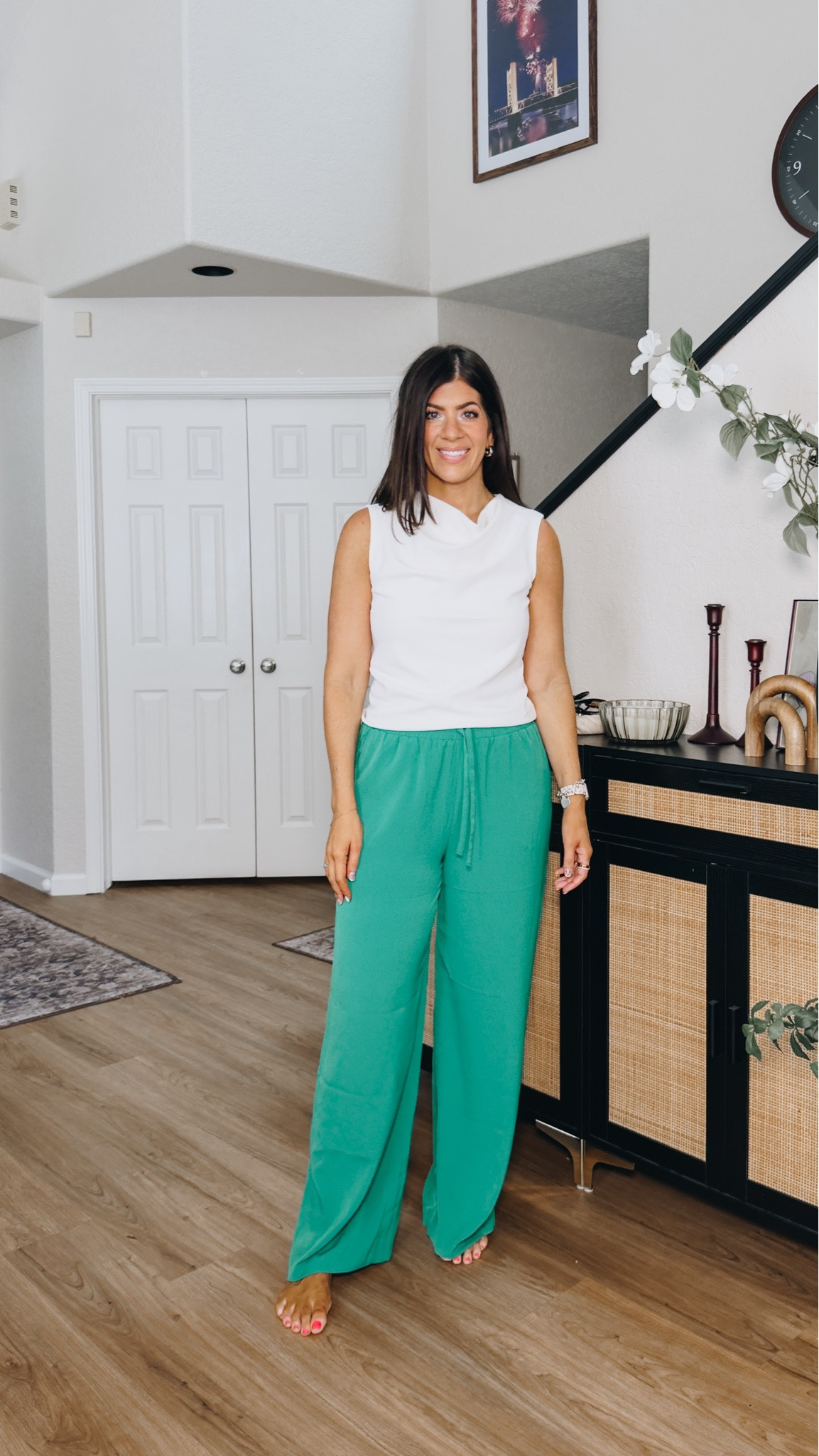 Express bye vs buy
In a medium cowl top and medium pull on pants

#LTKSaleAlert #LTKMidsize #LTKTall