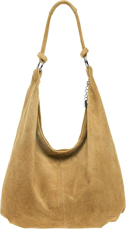 Caspar Gro\u00dfe Damen Vintage Veloursleder Tasche Samtweiche Schultertasche aus Leder - CLASSIC... | Amazon (DE)