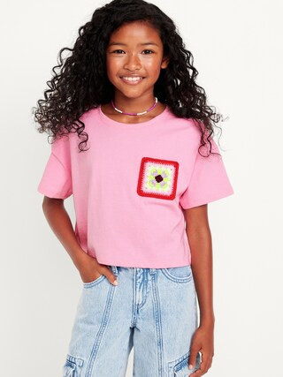 Oversized Embroidered Graphic T-Shirt for Girls | Old Navy (US)