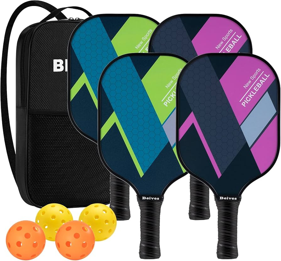 Beives Pickleball Paddles Pickleball Set Lightweight Pickle Ball Raquette Set of 4, Pickle Ball S... | Amazon (US)