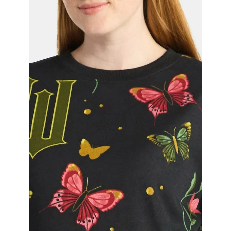 Wicked Women's Graphic Print Fleece Sweatshirt with Long Sleeves, Sizes XXS-XXL | Walmart (US)