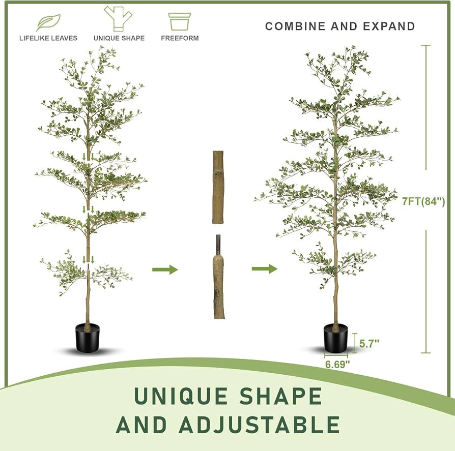 LYERSE Black Olive Tree 7ft with Natural Trunk and Realistic Leaves | Amazon (US)