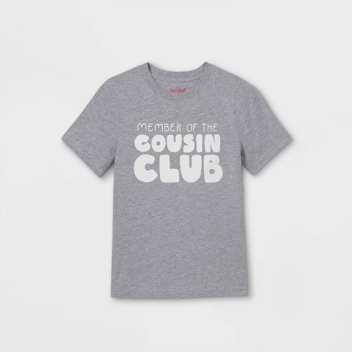 Kids' 'Cousin Crew' Short Sleeve Graphic T-Shirt - Cat & Jack™ Heather Gray | Target