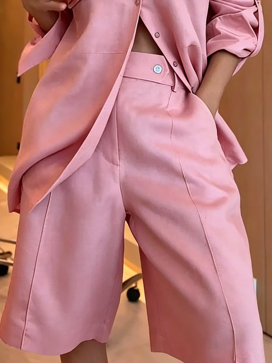 Casual Plain Straight Pants Shorts | Stylewe