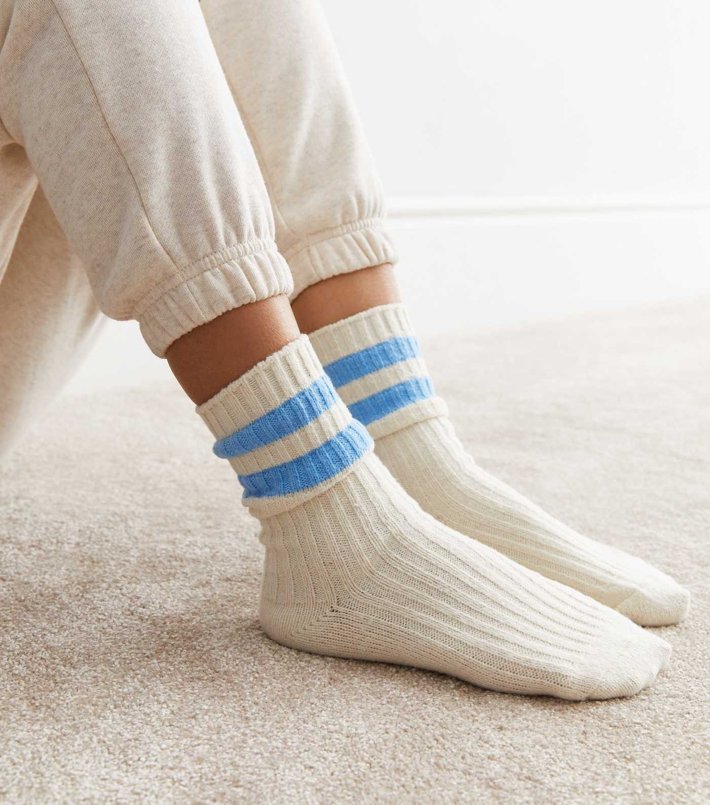 Cream Stripe Ribbed Lounge Socks | New Look | New Look (UK)