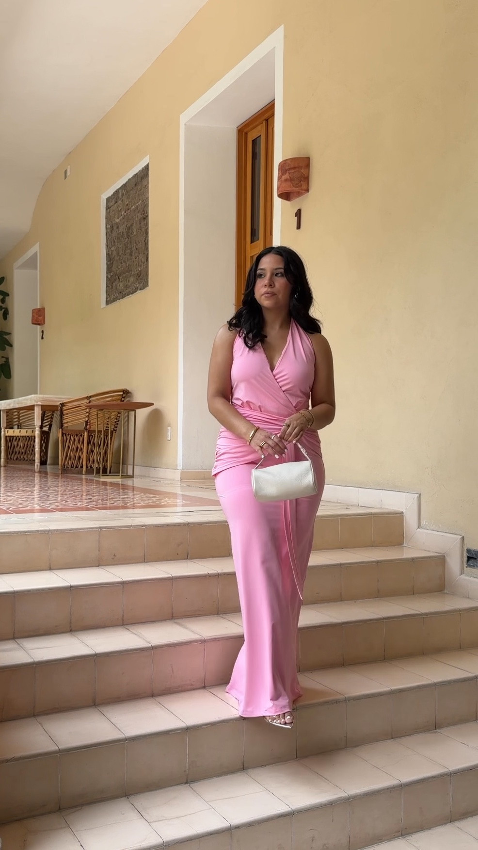 Wedding guest dress 
Wearing a size small
Clear heels are size 7 (sized up 1/2 size) 
Small white bag fits all the essentials

#LTKgrwm #LTKootd #LTKWedding