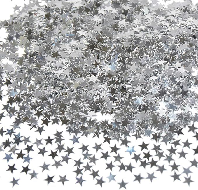 Star Confetti Silver Shiny Table Confetti for Wedding Party Holiday Decorations DIY Crafts 45g (A... | Amazon (US)