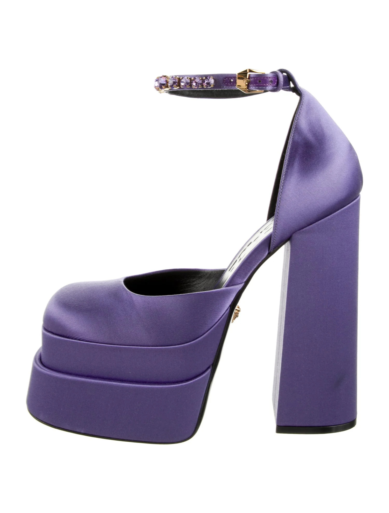 Satin Crystal Embellishments D'Orsay Pumps | The RealReal