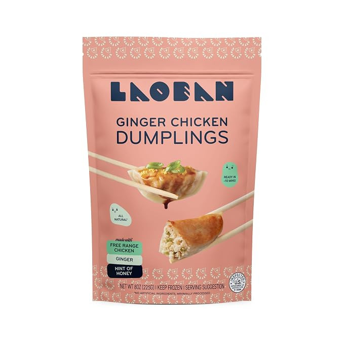 Laoban Dumplings︱Ginger Chicken Frozen Dumplings︱Free-Range Chicken, Scallions, Ginger, Garli... | Amazon (US)