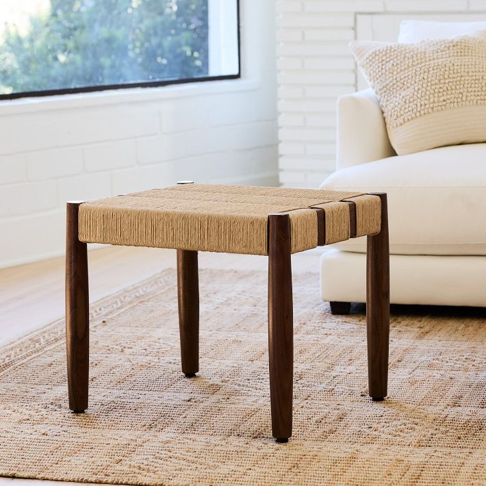 Morton Woven Show Wood Stool | West Elm (US)