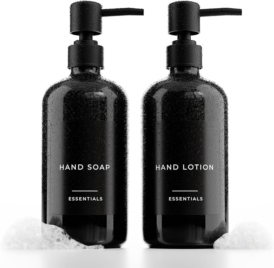 Stylish Soap Dispenser Set of 2 for Kitchen Or Bathroom - Quality 21oz Dish and Hand Soap Dispens... | Amazon (US)