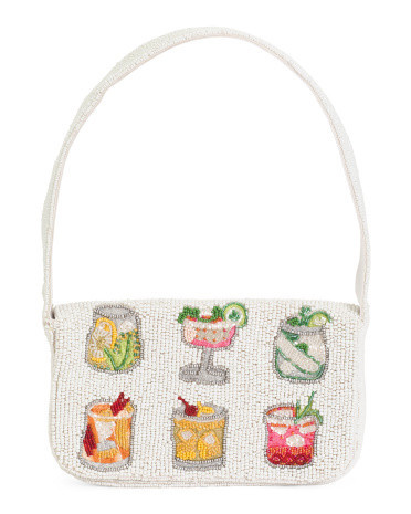 Beaded Drinks Shoulder Bag For Women, Leather | TJ Maxx