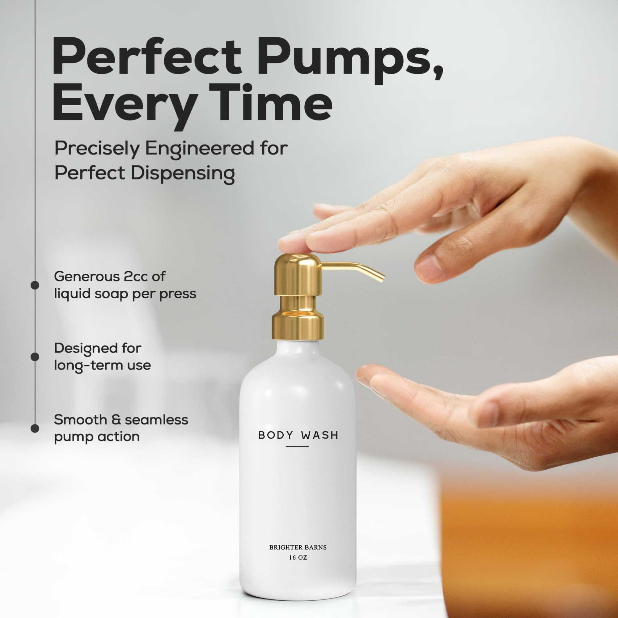 Luxury Shampoo and Conditioner Dispenser Set by Brighter Barns - Shower Soap Dispenser - Shampoo ... | Amazon (US)