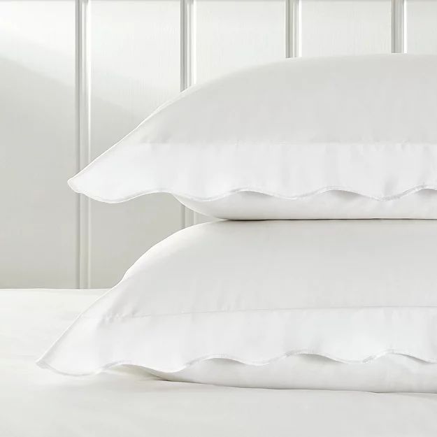 Scallop Edge Oxford Pillowcase - Single | The White Company (UK)