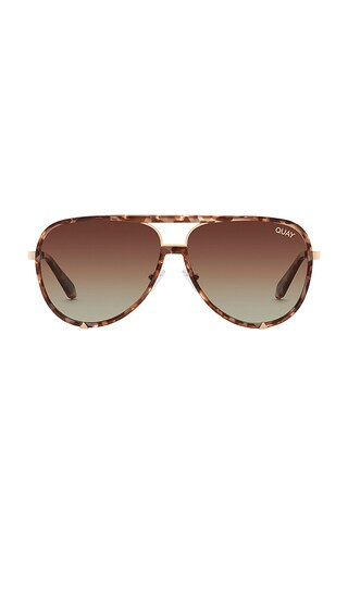Quay High Profile Polarized Sunglasses in Brown. | Revolve Clothing (Global)