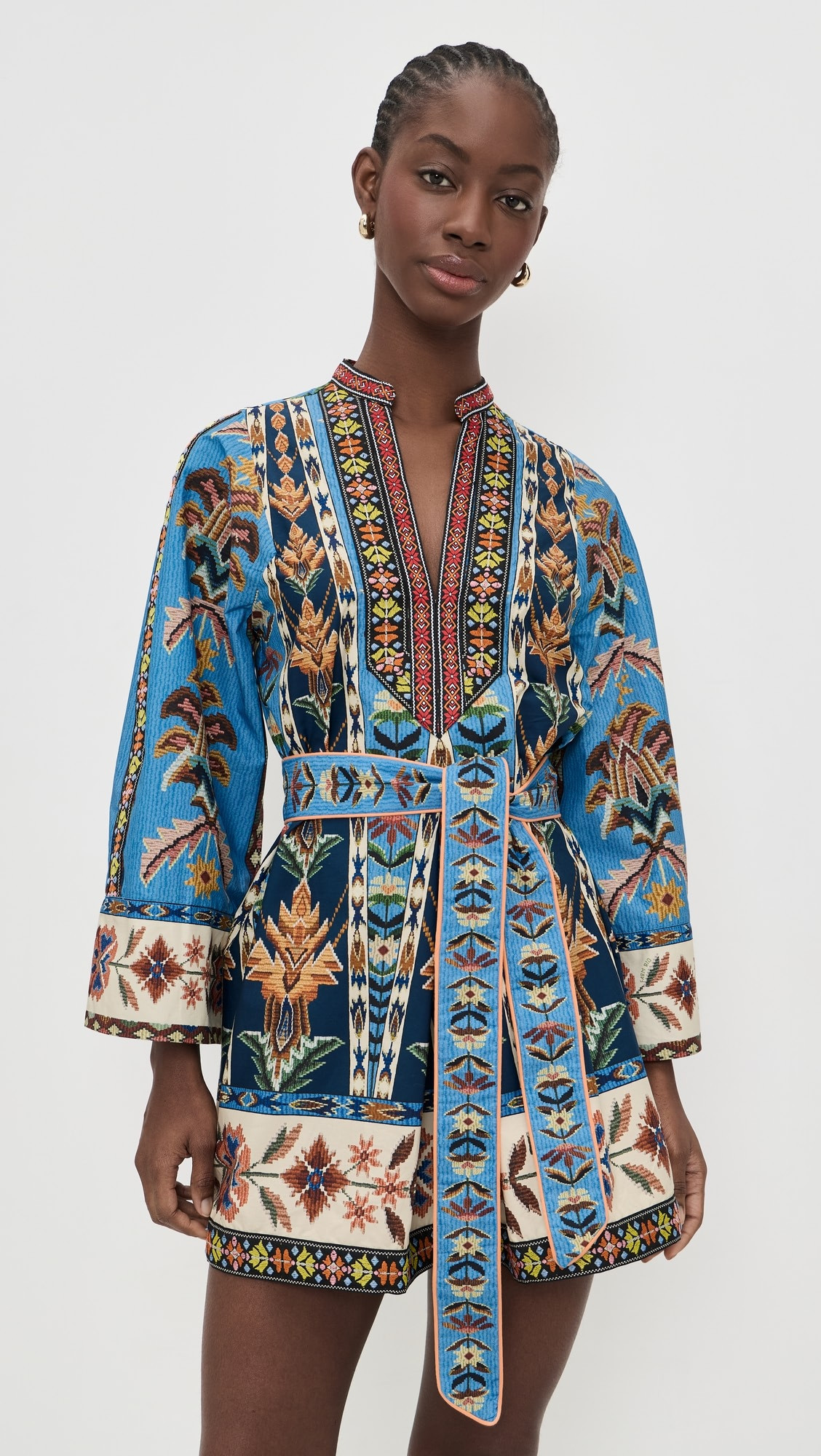 Embroidered Tapestry Blue Mini Dress | Shopbop