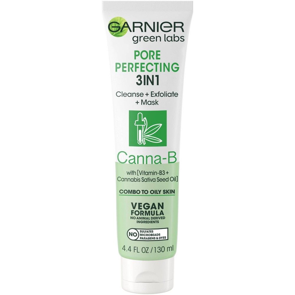 Garnier Green Labs Canna-B Pore Perfecting Clay 3-in-1 Cleanser - 4.4 fl oz | Target