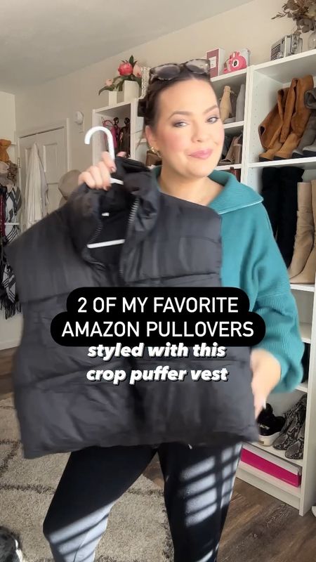 2 pullovers from Amazon styled with crop puffer vest 

#LTKSeasonal #LTKcurves #LTKstyletip